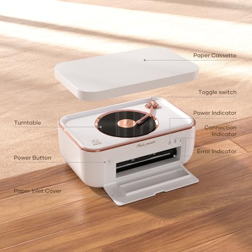 4X6'' Photo Printer With 20 Sheets Photo Paper & 1 Cartridge, Portable Instant Photo Printer For Iphone Android, Thermal Dye Sublimation, Wi-Fi Picture Printer
