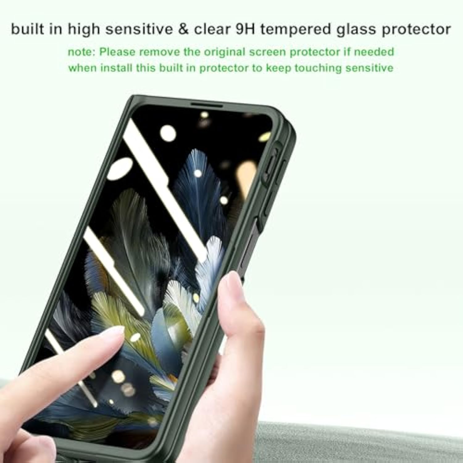 For Oneplus Open Case, Built-In Screen Protector, Full Hinge Protection, Metal Kickstand, Camera Protection, Thin & Slim Cover 5G 2023-Black