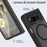 Magnetic Case for Google Pixel Fold (2023), Translucent Frosted Matte Back, Compatible with Mag Safe Wireless Charger, Slim Fit Shockproof Case