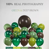 Dinosaur Balloon Arch Garland Kit 117 Pcs Dark Green Sage Green Brown Dino Foil Balloons For Kids Boys Jungle Safari Dinosaur Theme Tailgate Party Baby Shower Decoration Supplies