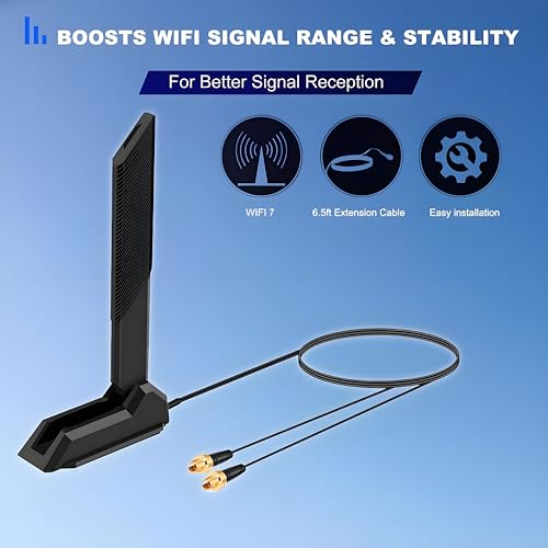 Wifi 7 Gaming Motherboard Magnetic Base Replacement Antenna Compatible With Asus Rog Strix X870-A X870E X870E-E X870-P X870-I Tuf Gaming X870-Plus Z890 Pc Desktop Computer,