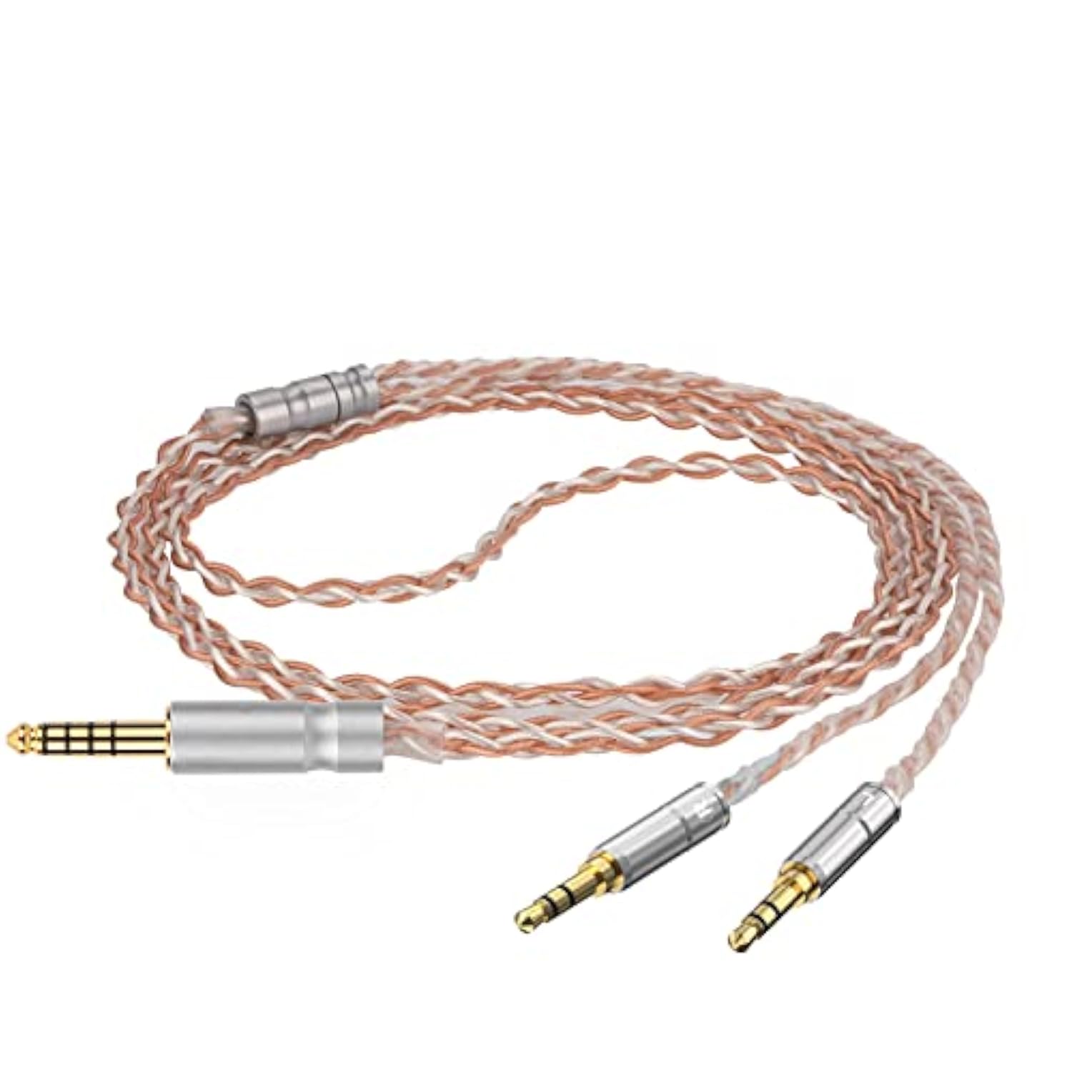 Geekria 4.4mm Balanced Cable Compatible with HIFIMAN SUNDARA, Edition XS, HE 4XX/400i/1000V2, Denon AH-D600/D7200, 6N OCC Braided Silver Plated Audio Cord (4.4mm to Dual 3.5mm Male/4.9ft)