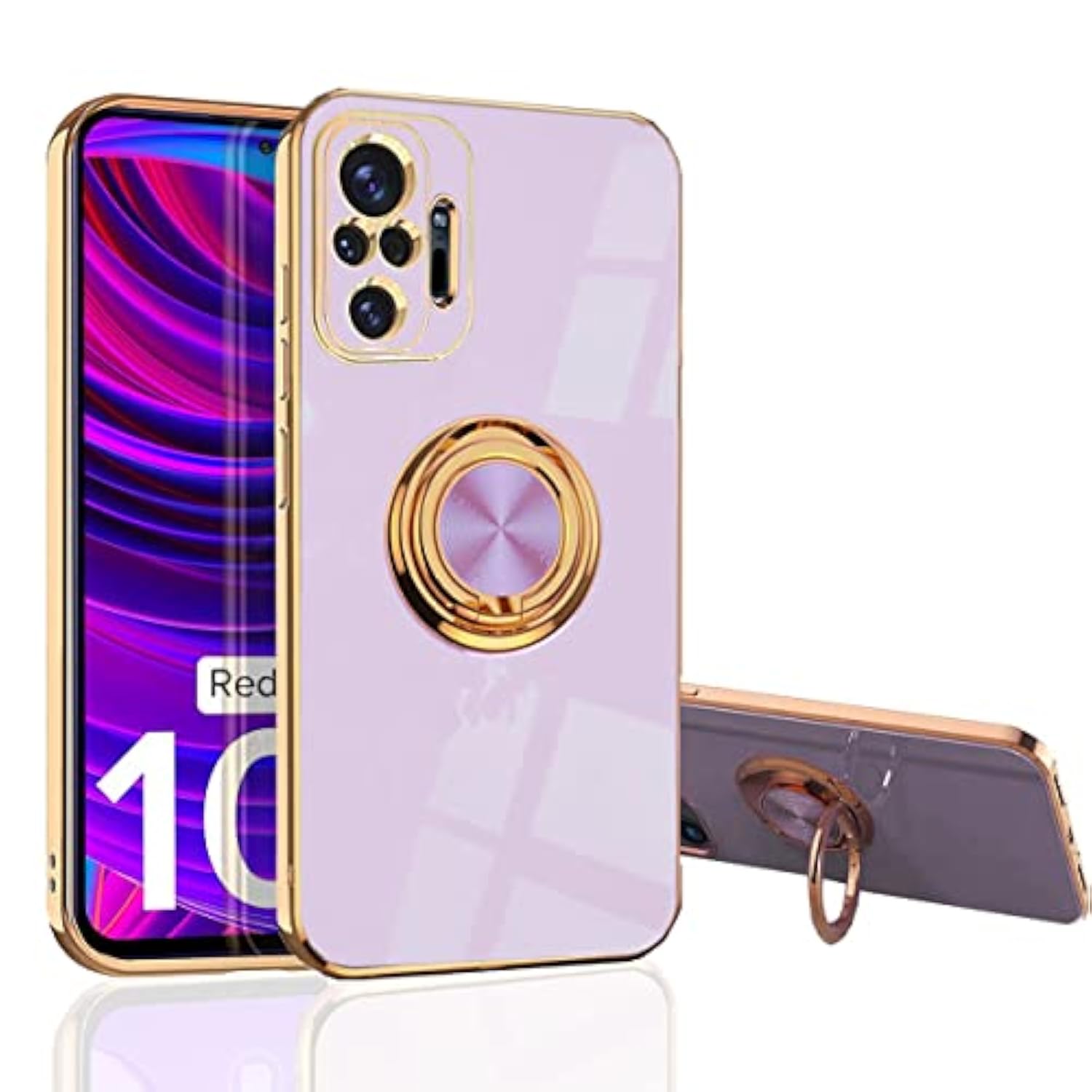 Redmi Note 10 Pro Case, [360° Kickstand] Support Magnetic Car Mount