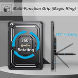 Fintie Case for iPad 6th / 5th Generation (2018/2017), iPad Air 2 / Air 1 (9.7 Inch) - [Tuatara Magic Ring] 360 Degree Rotating Grip Stand Shockproof Rugged Cover with Screen Protector, Black