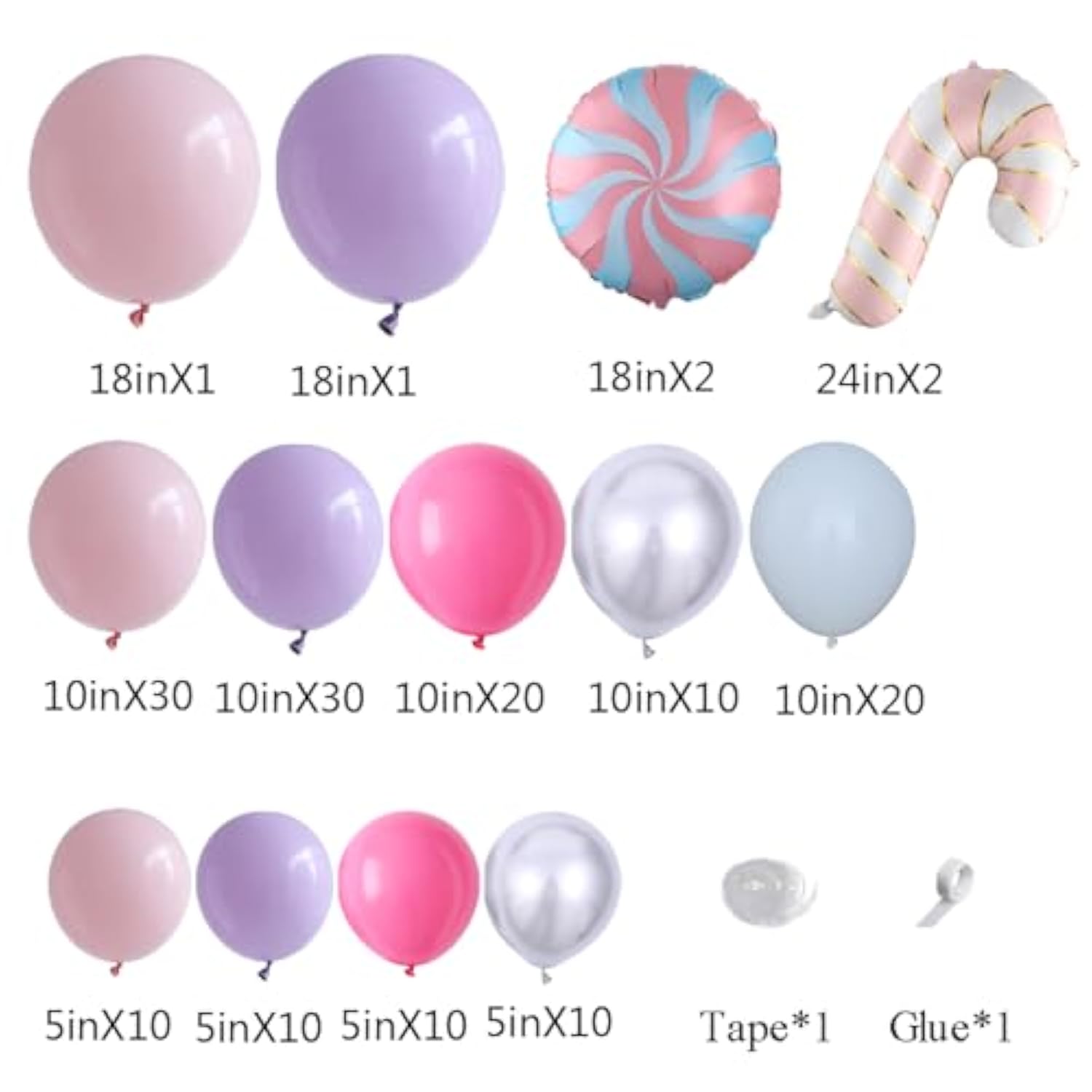 Pastel Christmas Balloon Arch Garland Kit 158Pcs Xmas Pink Purple Red Balloons Candy Cane Lollipop Mylar Balloons For Christmas New Year Party Decorations
