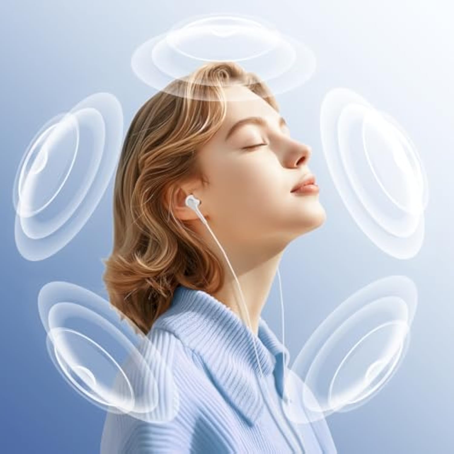 Earbuds Headphones With Microphone Pack Of 5, Noise Isolating Wired Earbuds, E