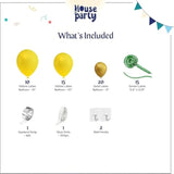 Pineapple Balloons For Tropical Balloon Arch Kit 64 Pcs - 12,10,5 Inch Yellow, Gold And Green Summer Balloon Garland For Luau, Aloha, Hawaiian, Pool, Beach Party