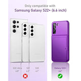 Samsung Galaxy S22 Plus Case - Wallet Case With Credit Card Holder & Hidden Mirror, All-Round Protection Shockproof Phone Cover Designed For Samsung Galaxy S22 +, 6.6 Inch Purple