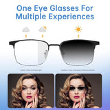 Smart Glasses for Men and Women, Open-Ear Audio Bluetooth Glasses with Photochromic Lenses, Built-in Mic and Speakers for Music and Calls, Compatible