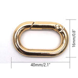 4Pcs Gold Metal Spring Snap Hook, 1.5" Oval Snap Clip Trigger Spring K