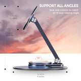 Magnetic Phone Stand For Desk, Aluminum Magsafe Stand Foldable Adjustable, Cell Phone Stand Holder Compatible With 16 15 14 13 12 Pro Max And Magsafe Case