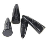 Buttons 10Pcs Black Color Resin Toggle Buttons Horn Tooth Shape Two Ho