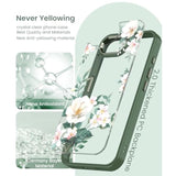 For Iphone 16E Case+Tempered Glass Screen Protector, [ Grade Protective] Slim Soft Tpu & Hard Pc,Girls Women Crystal Clear Flower Pattern Cover For Iphone Se 4Rd Gen 2025-Magnolia