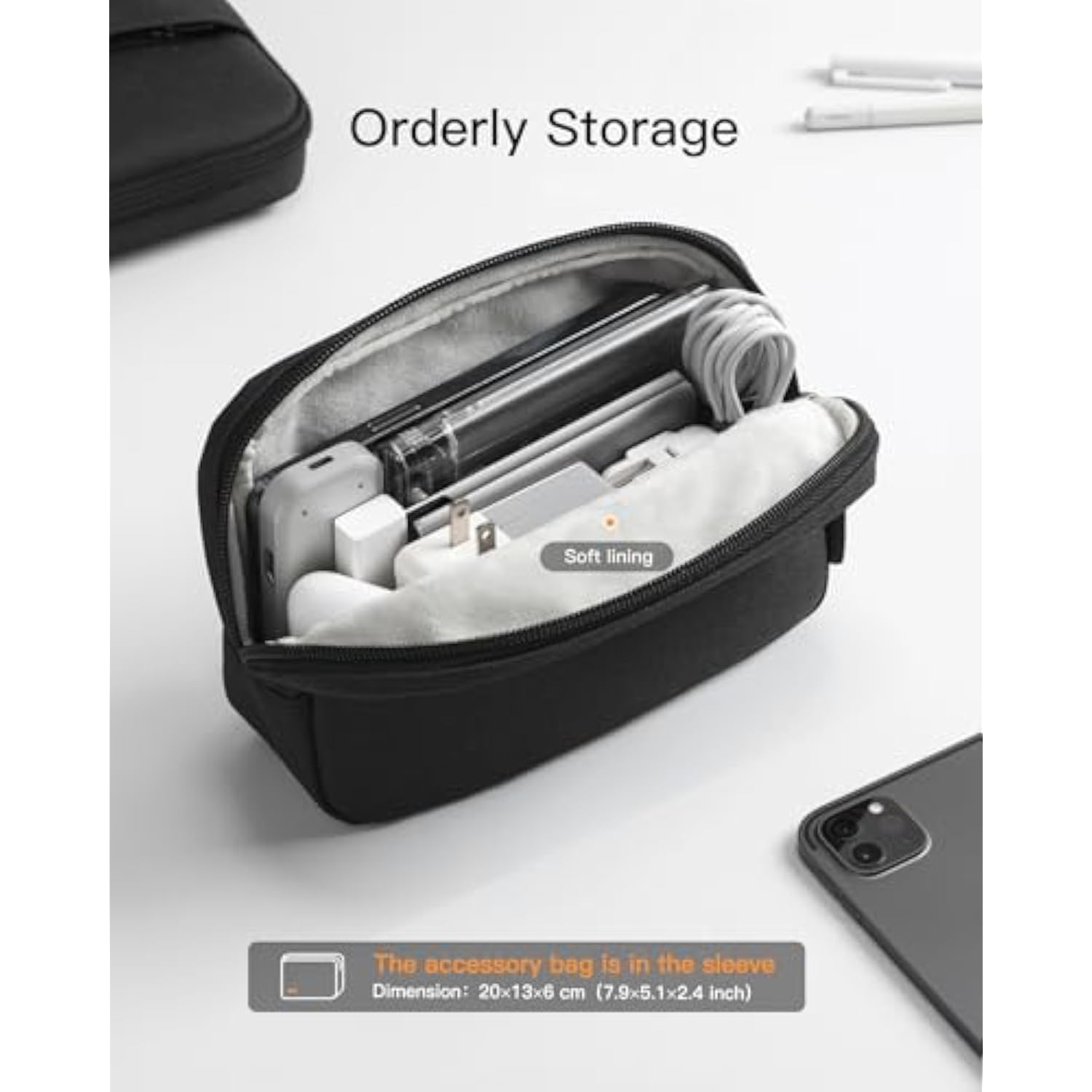 Inateck Shockproof Water-Resistant Laptop Bag with Accessory Bag, Compatible with 13-inch MacBook Air/Pro M4 M3 M2 M1 2016-2025, 13-inch iPad Pro/Air M4 M2 2024, Black