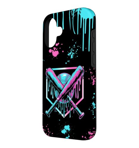 Baseball Ice Cream Drip with Sprinkles Home Plate Youth Boys Case for iPhone 16