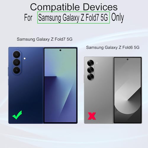 for  Galaxy Z Fold7 5G Screen Protector,2 Pack,9H Hardness Tempered Glass and Camera Lens Protector,with Alignment Frame,Full Coverage,Bubble