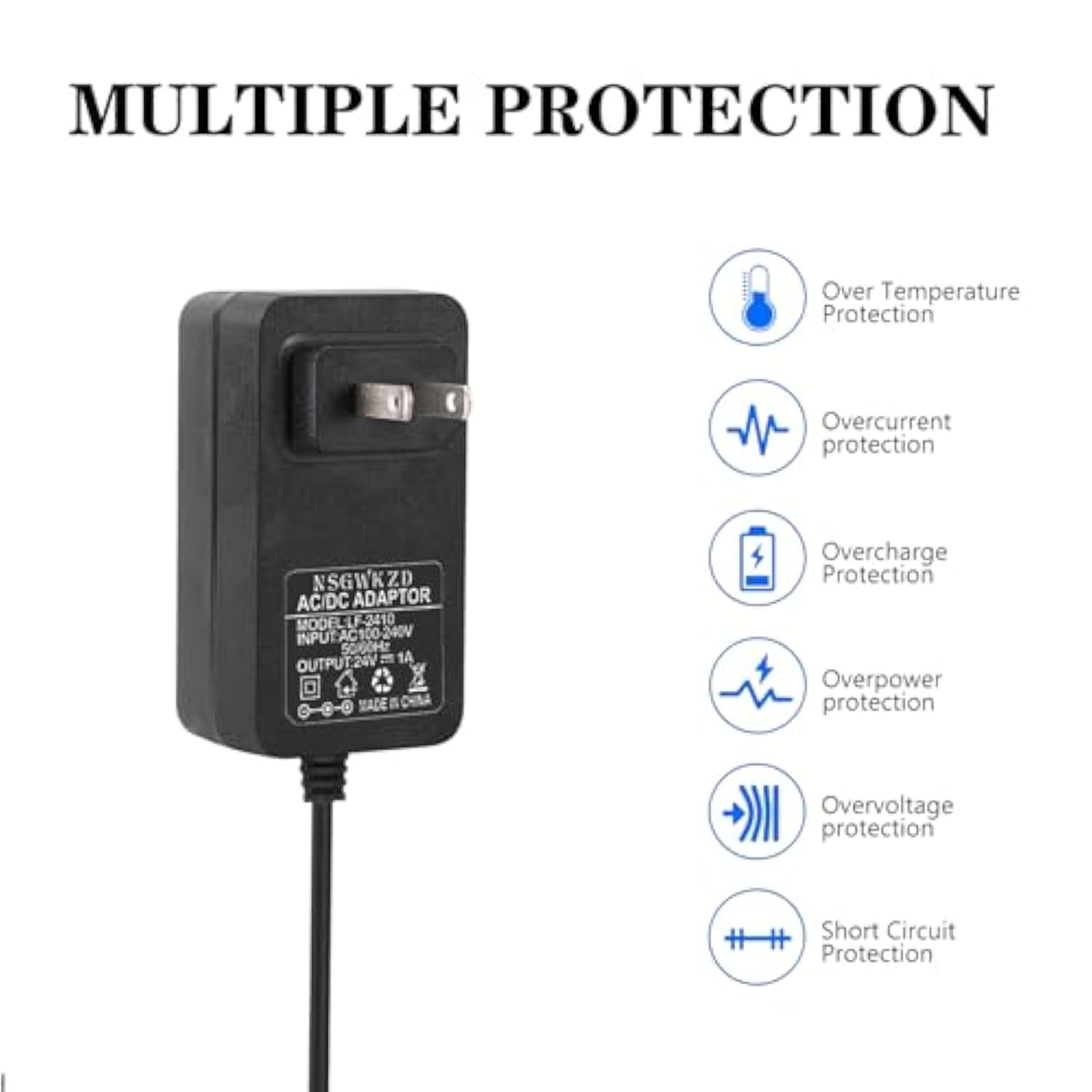 Power Cord Replacement For Geek Aire Rechargeable Fan Cf1 Cf1Se 12", Cf2 16" Charger Ac Adapter 24V, Charging Cable 6.6 Feet