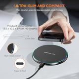 Wireless Charger Compatible With Iphone 16 15 14 13 12 11 Pro Max/Mini/Plus/Xr/X/8, 15W Max Fast Wireless Charging Pad Mat For Samsung Galaxy S23/S22/S21/S20/S10, Galaxy Buds