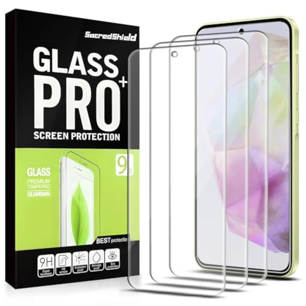 [3-Pack] Screen Protector For Samsung Galaxy A35 5G Tempered Glass, 9H Hardness, Bubble Free, Easy To Install
