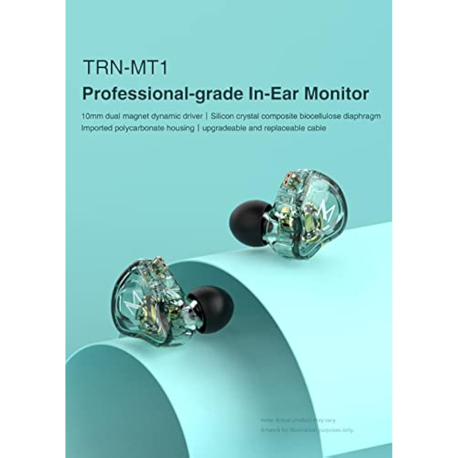 Trn Mt1 In-Ear Earphone Monitors, Hifi In-Ear Earphone Earbud With New 10Mm Co
