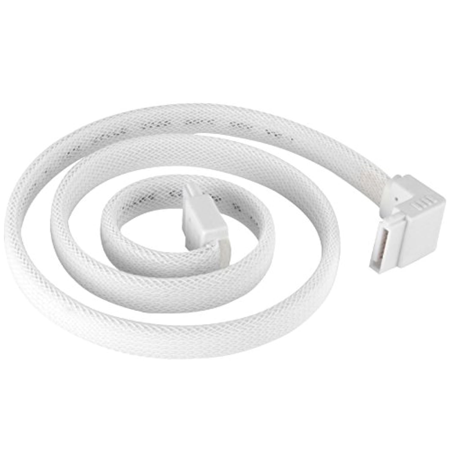 SilverStone Technology CP08W 90 Degree SATA 3 Sleeved White Cable with EMI Gua