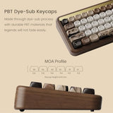 Mechanical Gaming Keyboard With Walnut Wooden Case, Mu01 Mountain Seclusion 65% 68-Key Rgb 2.4G Wireless/Bluetooth/Wired Hot-Swappable Keyboard With Pbt Dye-Sub Keycaps For Mac & Win