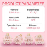Silent Mechanical Keyboard Switches Set - 35 Pieces Factory Pre-Lubed, 5-Pin Linear/Tactile Switches for Custom Mechanical Keyboards (Nude