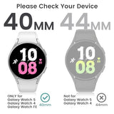 [2Pack for  Galaxy Watch FE 2024/5 2022/4 2021 Screen Protector Case 40mm Accessories, Protective Face Cover Built-in Tempered Glass Film