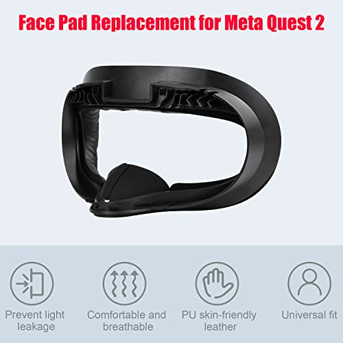 Face Cushion Pad Compatible With Quest 2 Accessories (Upgraded Version), Comes 2 Fitness Facial Interface Foam Replacement, And Lens Protector, Air-Circulation Design
