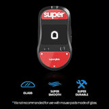 Superglide2 - New Controllable Speed Textured Surface Smoothest Mouse Feet/Glides Made With Ultra Strong Glass Smooth And Durable Sole For Endgamegear Xm2-We [Red]