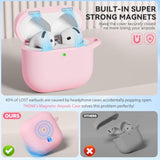 AirPods 4 Case with Magnetic Cover, Silicone AirPod 4 Case Cover Compatible with Apple Airpods 4th Gen 2024, Shockproof Protective Cases for Women with Cleaner Kit and Keychain