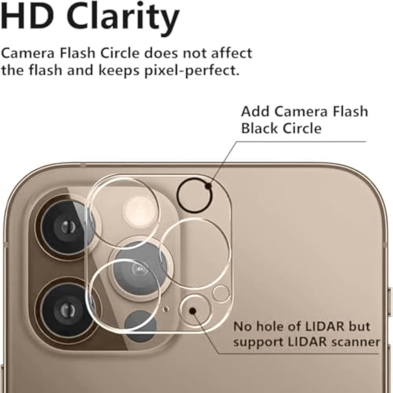 iPhone 16 Pro Max & 15 Pro Max Rear Camera Lens Protector 3-Pack HD Clear