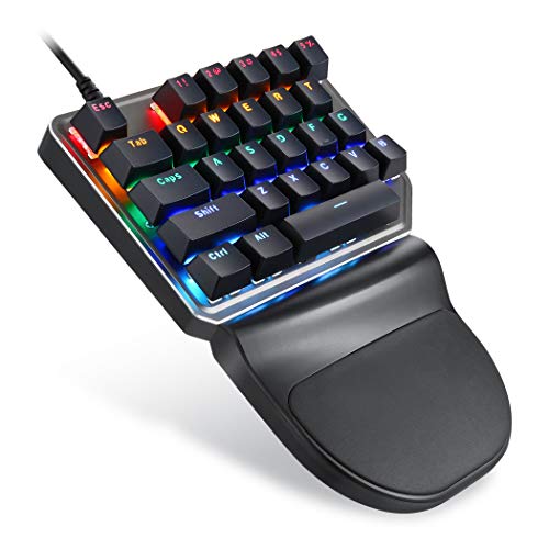 Mechanical Numeric Keypad Hot-Swap Red Axis Wired Gaming Rgb Backlit Pbt Keycap 21 Keys Mini Numpad Portable Keypad Extended Layout(Red Axis)