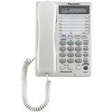 2-Line Integrated Corded Telephone System With 16-Digit Lcd, Speakerphone, Clock, Hearing Aid Compatibility And 3-Way Conferencing - Kx-Ts208W (White)