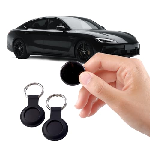 2 Pack Gps Tracker And 2 Keychains For Vehicles Work With Find My (Ios Only) Real Time Hidden Mini Car Locator Tracking Global Coverage Device No Monthly Fee Or Subscription No Sim Card Required