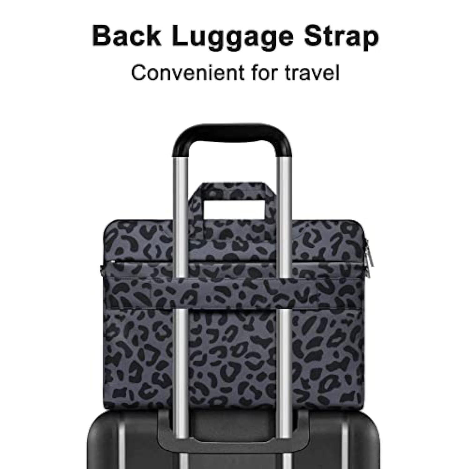 MOSISO Laptop Shoulder Bag, 15.6 inch Computer Bags Compatible with MacBook Air 15 inch M4 M3 M2/Pro 16 M4 M3 M2 M1 2025-2019, 15-15.6 inch Notebook, Leopard Grain Briefcase Sleeve with Belt