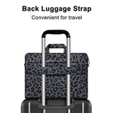 MOSISO Laptop Shoulder Bag, 15.6 inch Computer Bags Compatible with MacBook Air 15 inch M4 M3 M2/Pro 16 M4 M3 M2 M1 2025-2019, 15-15.6 inch Notebook, Leopard Grain Briefcase Sleeve with Belt