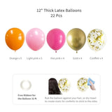 Pink & Orange Birthday Decoration Set: Banner, Balloons, Tassels, Pom Poms