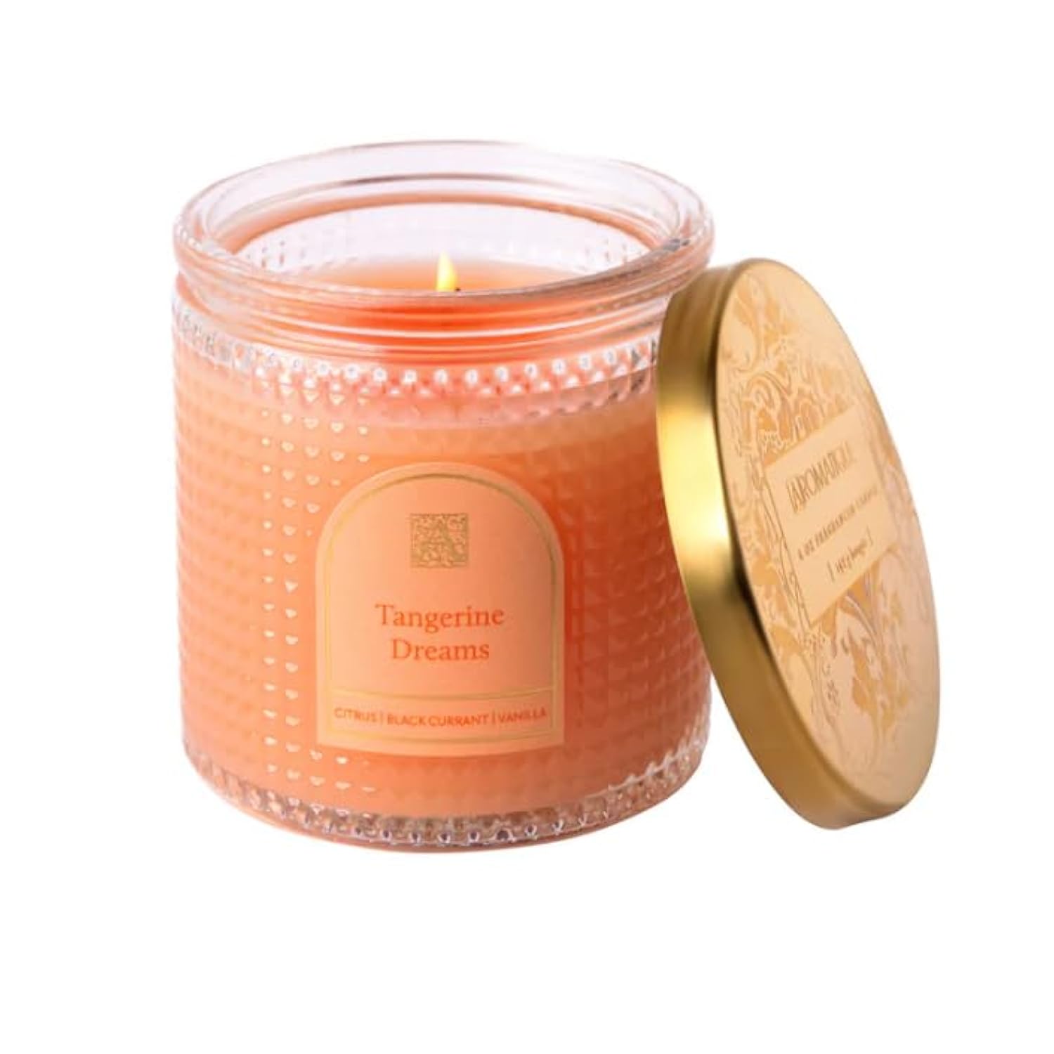 , Textured, Elegant Candle, Home Fragrance Candle For Relaxing Atomosphere, Living Room & Bedroom, 6 Oz (Tangerine Dream)