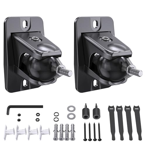 Speaker Wall Mount with Keyhole/1/4-20 Threads 4&5mm, Universal Satellite Rear Surround Sound Speaker Wall Ceiling Mount for
