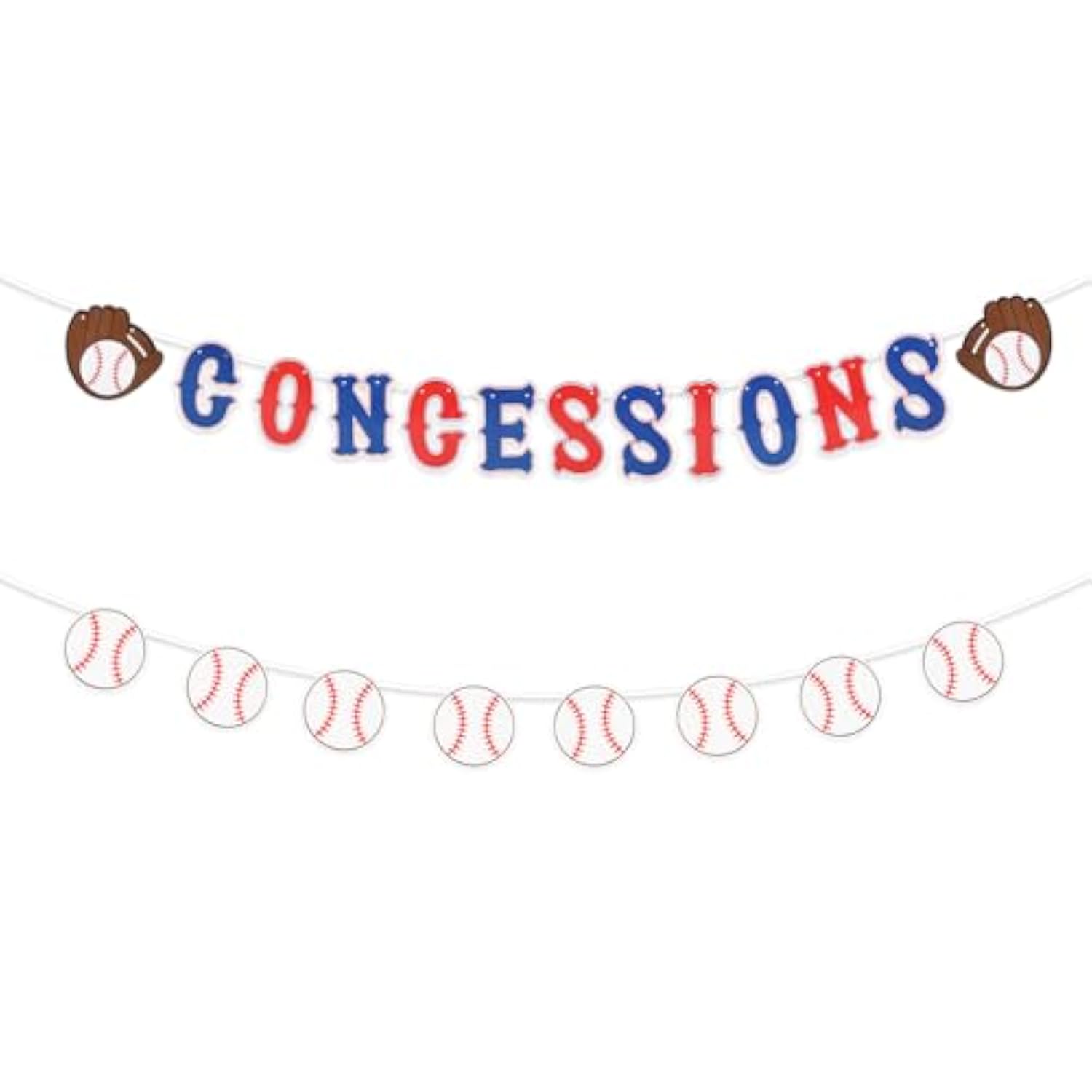 Baseball Banners, Pre-Strung Softball Party Concessions Sign Sports Themed Party Garland Decorations For Baby Shower Birthday Decor