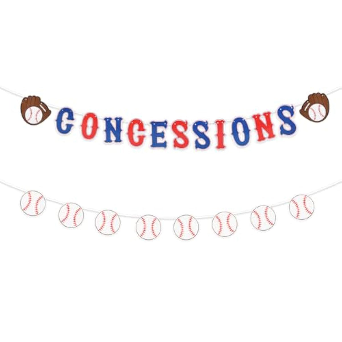 Baseball Banners, Pre-Strung Softball Party Concessions Sign Sports Themed Party Garland Decorations For Baby Shower Birthday Decor