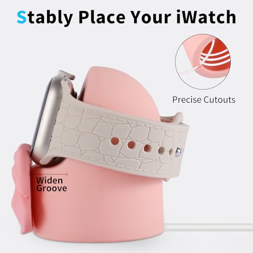 Charger Stand Compatible with  Watch Series 49/46/45/44/42/41/40/38mm iWatch Ultra2/Ultra/10/9/8/SE2/7/6/SE/5/4/3/2/1,Silicone Charging Dock
