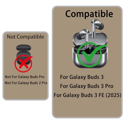Anti-Slip Ear Hooks for  Galaxy Buds 3 Pro/Buds 3/Buds 3 FE,Memory Sports EarHooks Compatible with Buds 3 Pro Accessories,Non-Slip Silicone