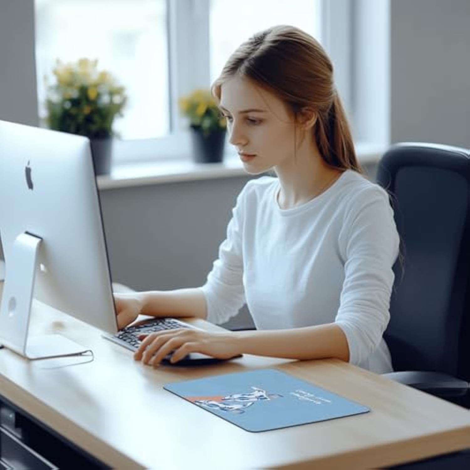 Western Blue Mouse Pad - Long Live Cowgirls Mousepad, Cowgirls Boots Office Mouse Pad, Blue Preppy Desk Mousepad, Gifts For Employees, Western Coworker Gifts, 12X10 Inches