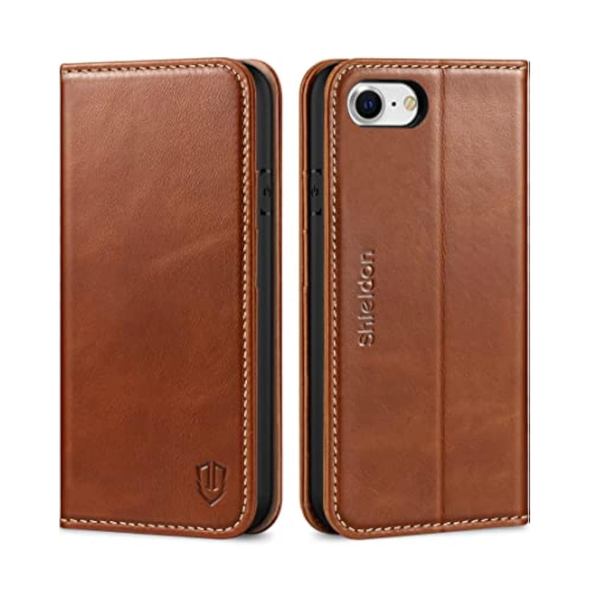 SHIELDON Genuine Leather Case Wallet for iPhone SE 2022/2020, Retro Brown, Compatible with iPhone SE 3/SE 2/8/7, iPhone 13 Pro Max 5G, iPhone 13 Pro 5G, iPhone 14 Pro Max 5G, iPhone 14 Pro 5G