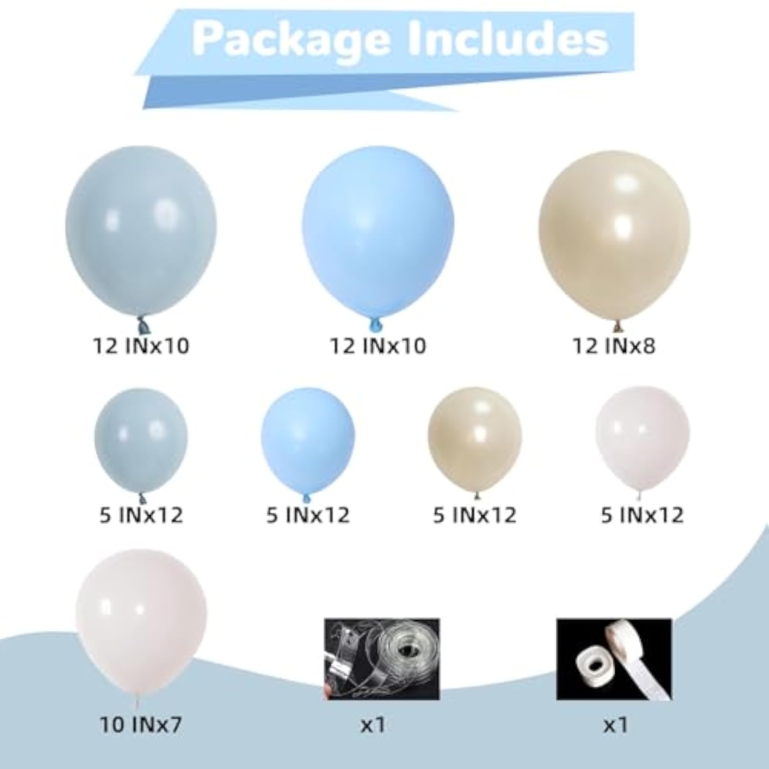 Dusty Blue Balloon Garland Arch Kit: Baby Shower Wedding Decor