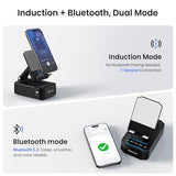 Cell Phone Stand With Instant Wireless Induction Bluetooth Speaker, No Bluetooth Pairing Needed, 1-Second Connection, Hd Surround Sound, Practical Gifts For Men, Women, Dad, Mom, Hearing Impaired