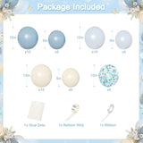 Blue Birthday Decorations, Dusty Blue Sand White Confetti Foil Balloons Happy Birthday Banner Gold Butterfly Fringe Curtains, Light Blue Birthday Decorations For Boys Girls Women Men