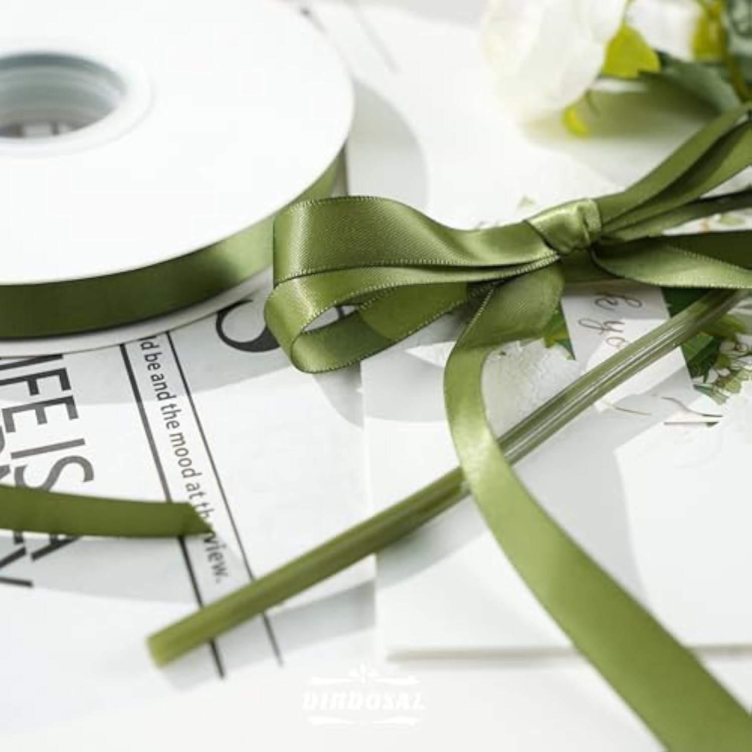 Moss Ribbon 1/2 Inch Moss Green Satin Ribbon Green Silk Ribbon For Wed
